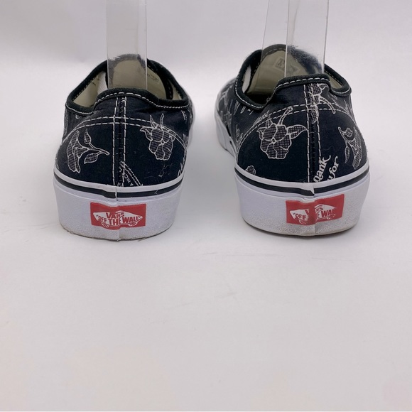 VANS Authentic Thank You Floral Black Women's Sneakers Color Black/White SZ 10.5 - Picture 4 of 10